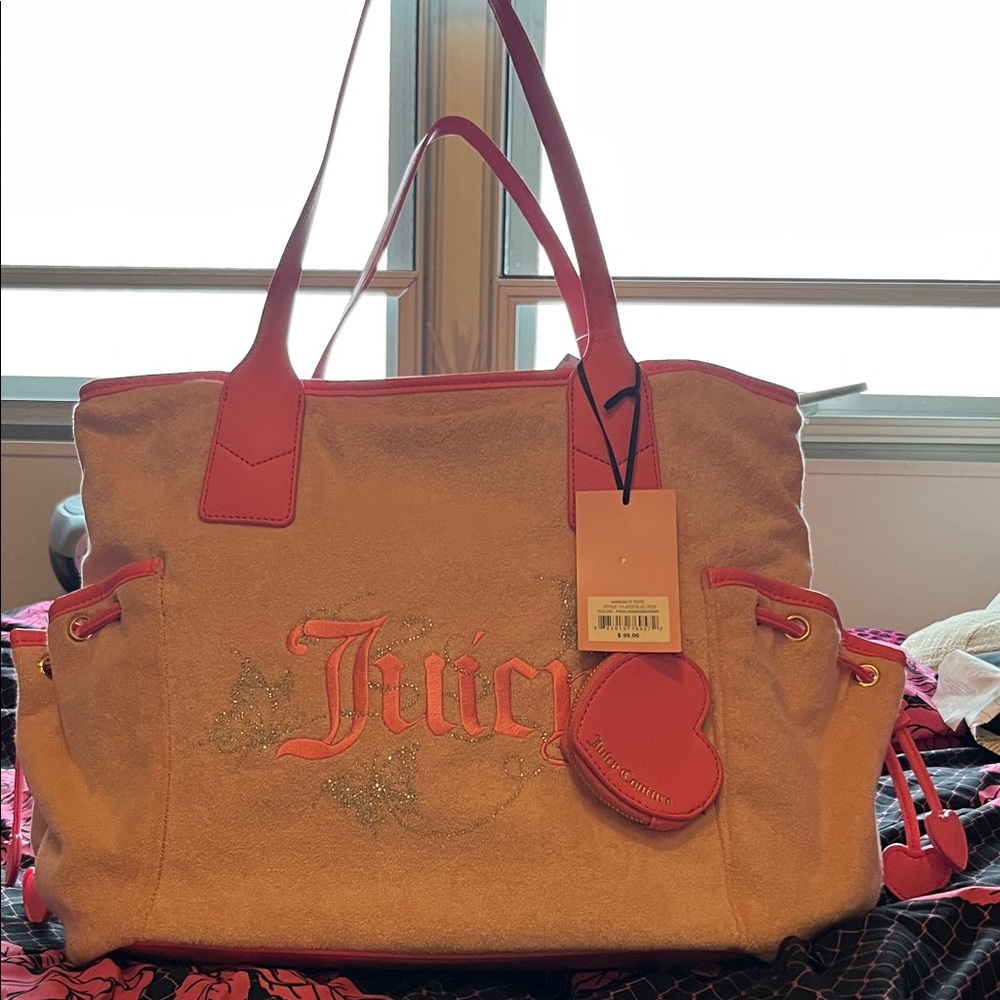 Juicy Couture Pink and Tan Tote Bag